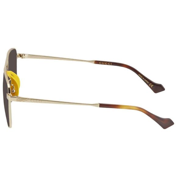 NEW Gucci Brown and Gold Square Men's Sunglasses - Picture 3 of 4